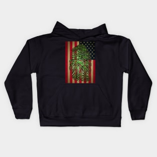 Fingerprint on the US flag Kids Hoodie